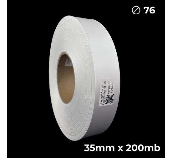 Biała taśma satynowa dwustronna premium 35mm x 200mb