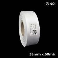 Biała taśma satynowa dwustronna premium 35mm x 50mb