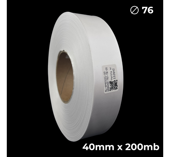 Biała taśma satynowa dwustronna premium 40mm x 200mb