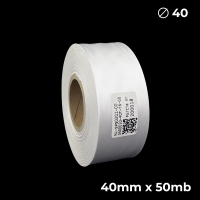 Biała taśma satynowa dwustronna premium 40mm x 50mb