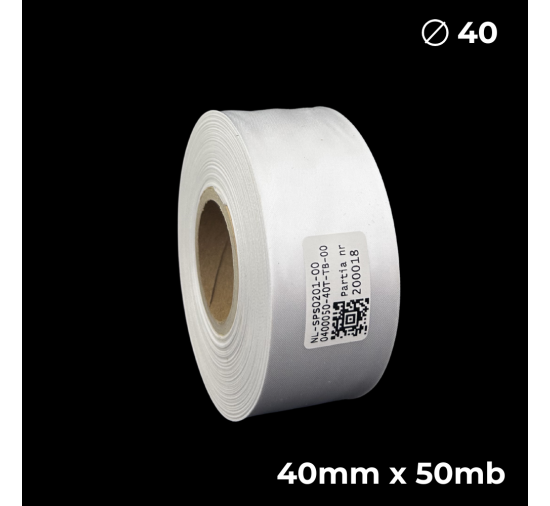 Biała taśma satynowa dwustronna premium 40mm x 50mb