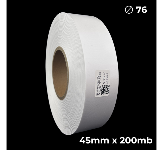 Biała taśma satynowa dwustronna premium 45mm x 200mb