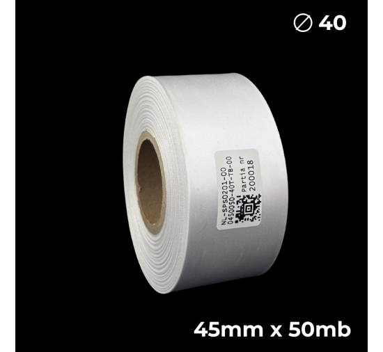 Biała taśma satynowa dwustronna premium 45mm x 50mb