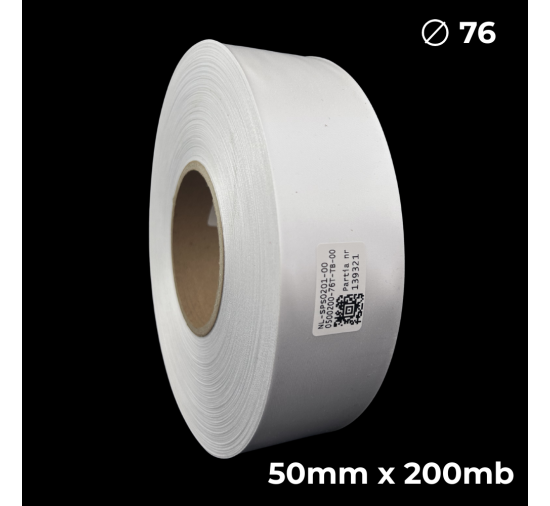 Biała taśma satynowa dwustronna premium 50mm x 200mb