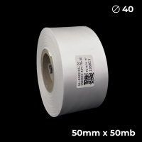 Biała taśma satynowa dwustronna premium 50mm x 50mb