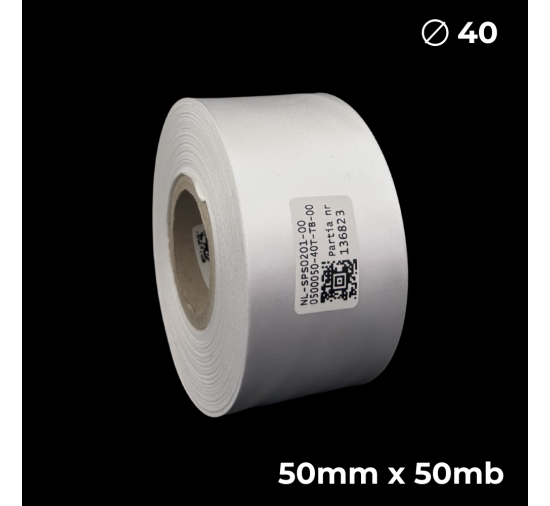 Biała taśma satynowa dwustronna premium 50mm x 50mb