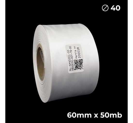Biała taśma satynowa dwustronna premium 60mm x 50mb