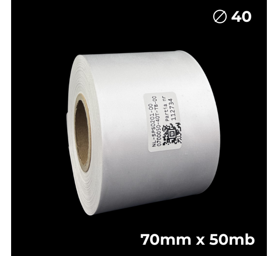 Biała taśma satynowa dwustronna premium 70mm x 50mb