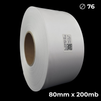 Biała taśma satynowa dwustronna premium 80mm x 200mb