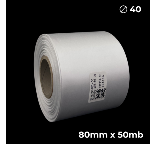 Biała taśma satynowa dwustronna premium 80mm x 50mb