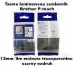 Taśma laminowana Brother P-touch TZ - 12mm/8m matowa transparentna czarny nadruk TZ2-M31