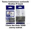 Taśma laminowana Brother P-touch TZ - 12mm/8m biała VOID czarny nadruk TZ2-SE3