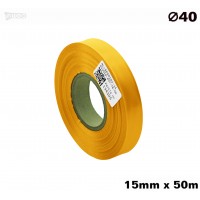 Żółta taśma satynowa premium 15mm x 50mb