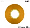 Żółta taśma satynowa premium 20mm x 50mb