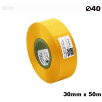 Żółta taśma satynowa premium 30mm x 50mb