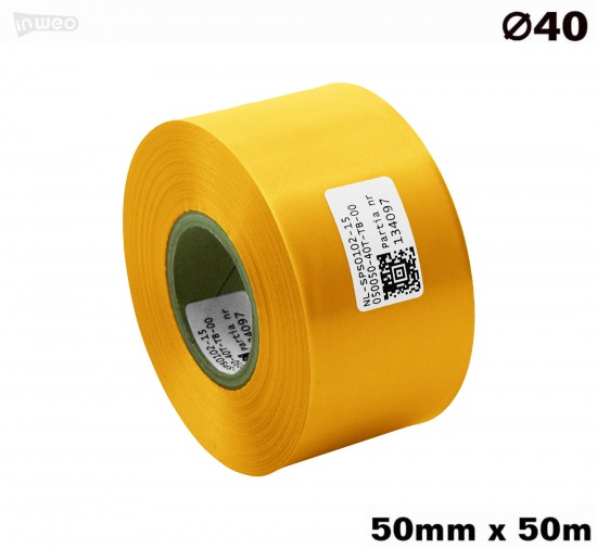Żółta taśma satynowa premium 50mm x 50mb
