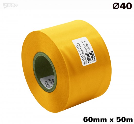 Żółta taśma satynowa premium 60mm x 50mb